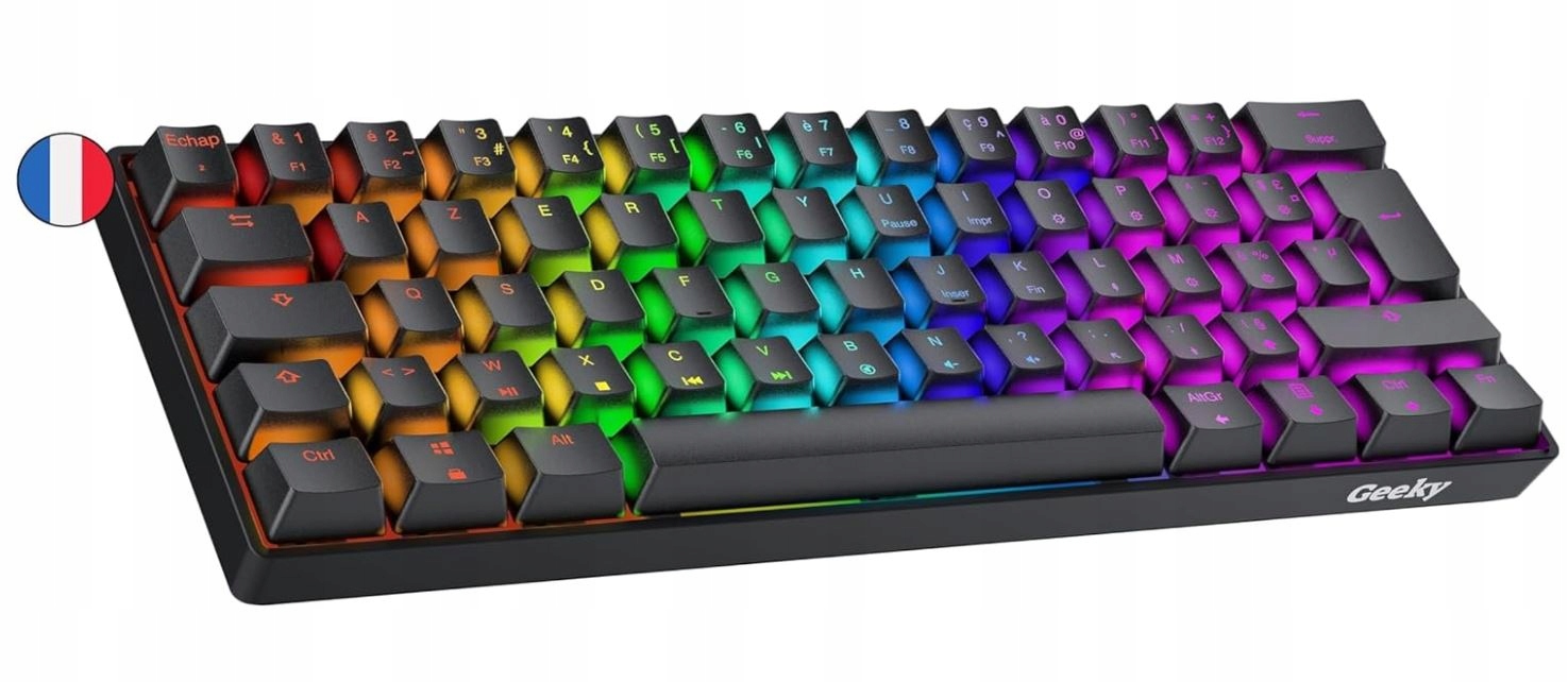 Mechanická podsvícená herní klávesnice GK61