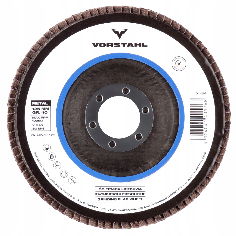 VORSTAHL ŚCIERNICA LISTKOWA LAMELKA DO METALU 125mm Granulacja 80