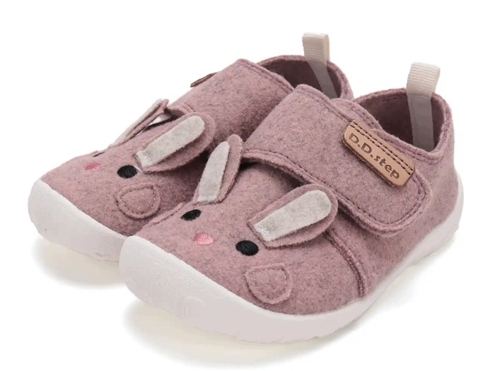 Kapcie Dziecięce Barefoot do Przedszkola dla Dziewczynki na Rzepy DDStep 23