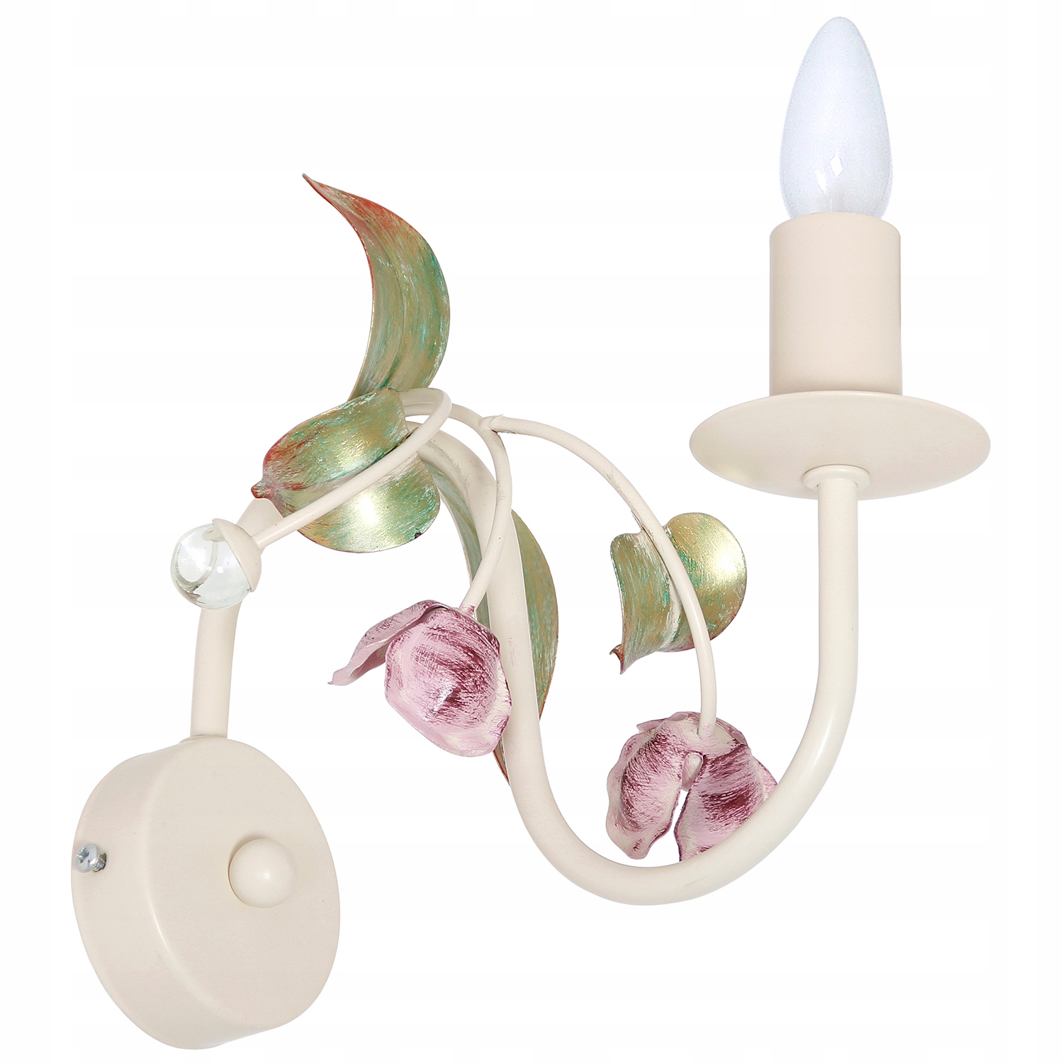 Dětská nástěnná lampa s motivem svícnů, květiny, klasická, dekorativní, Luminex