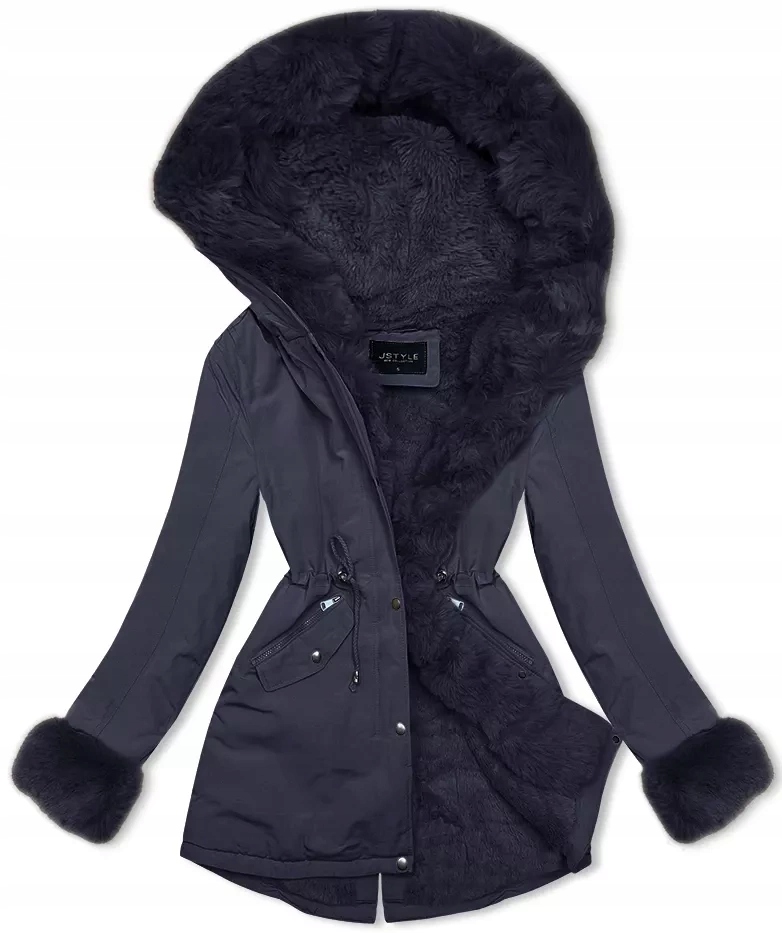 Krátká Zimní Bunda 16M9062 Námořnická Modrá L (40)