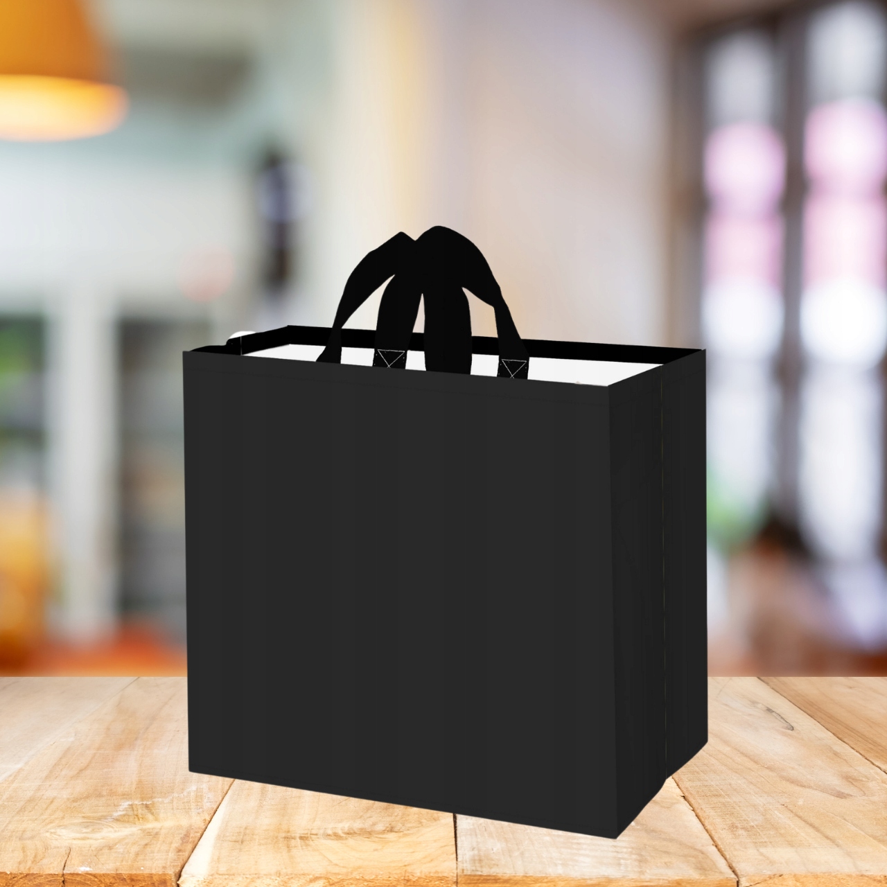 TORBA na zakupy torebka 36L siatka CZARNA zakupowa duża pakowna 45x20x40 Model gładka