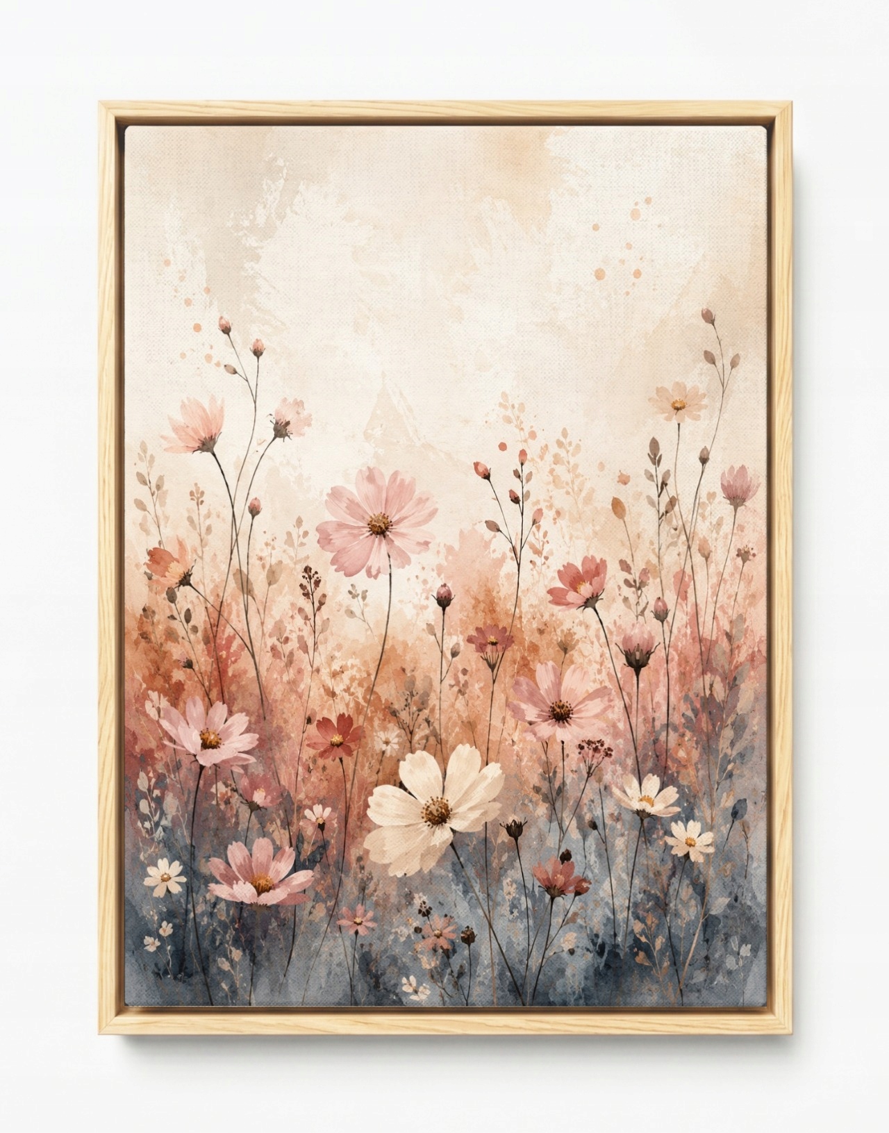 Obraz Rám Americká Krabička Grafika Zahrada Louka Květiny Pastel Scandi Boho 75x100