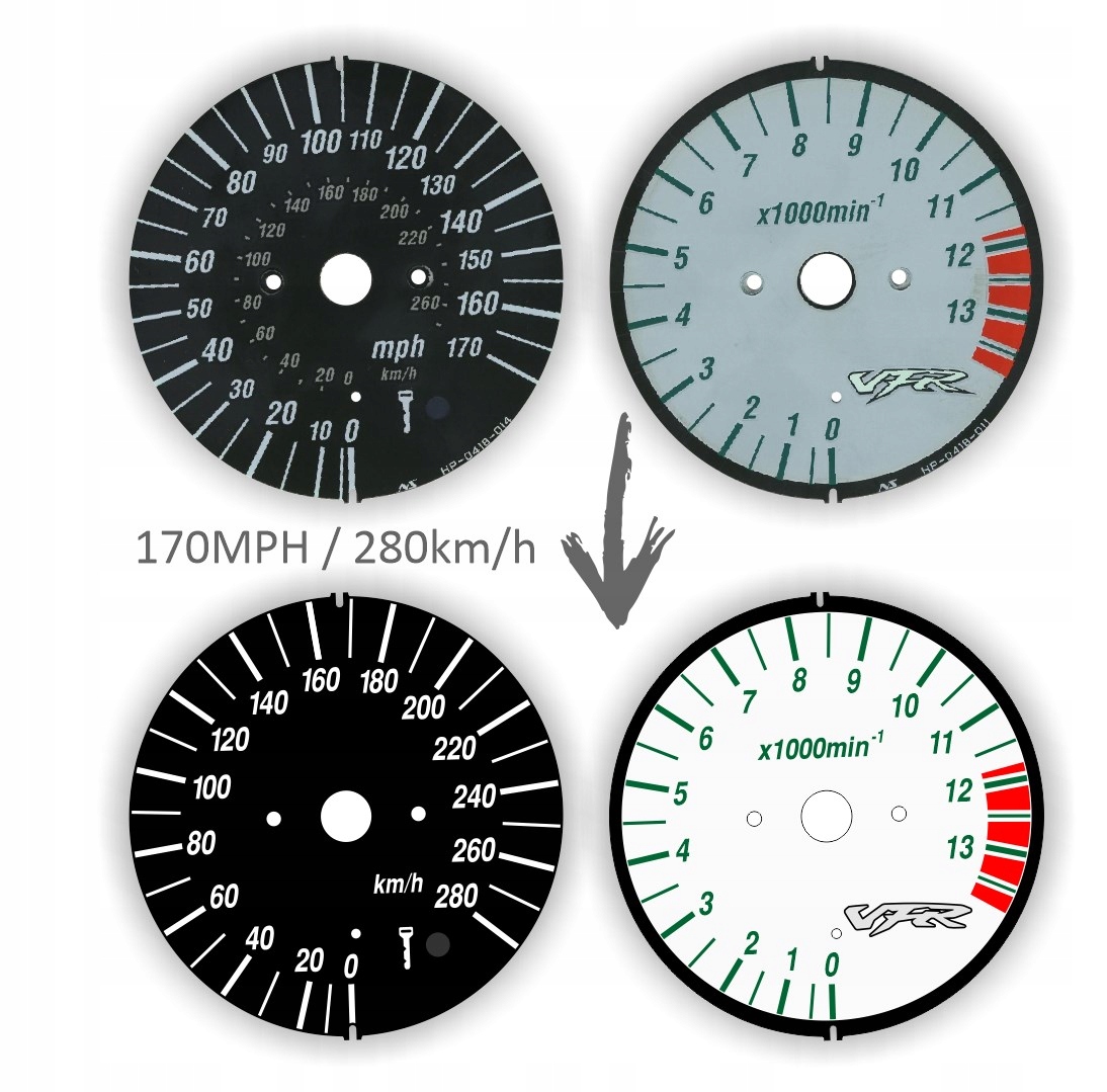 Honda Vfr 800 Fi Rotors Speedometer Mph Substitute For Km H Xdalys Lt