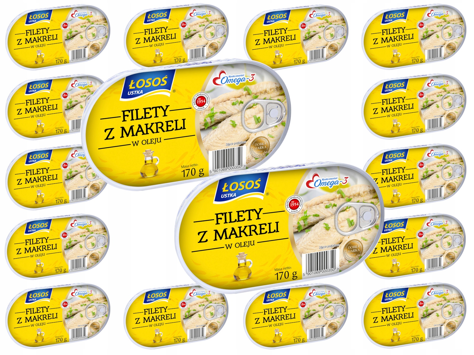 Levně Filety z makrely v oleji 170 g Łosoś Ustka x16 Ks.