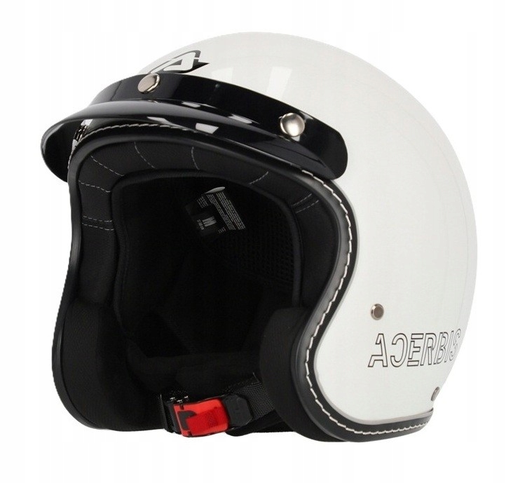 Acerbis Skodela White otvorená prilba bobber chopper drag cafe racer S (55-