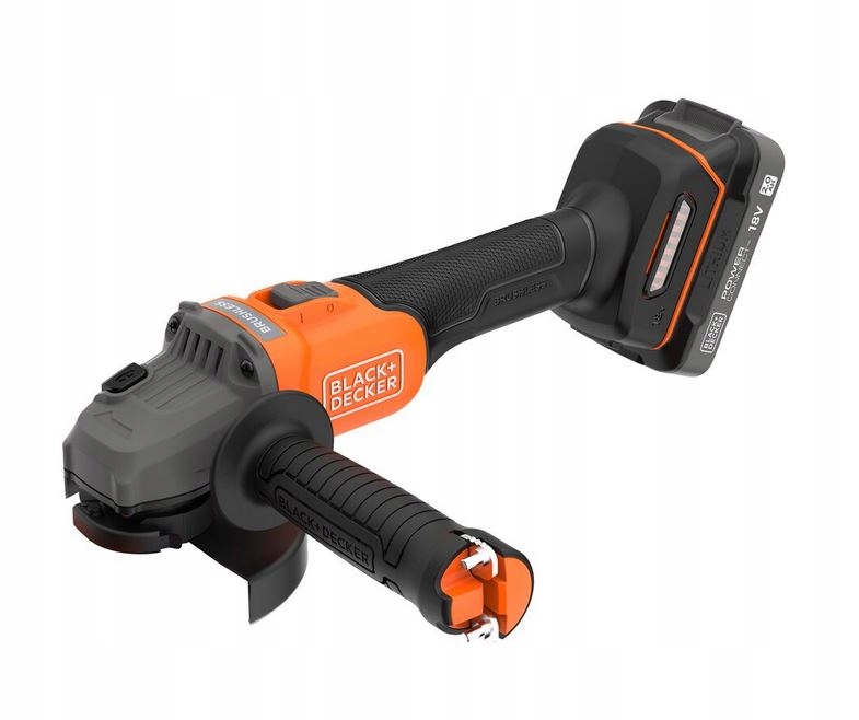 Akumulatorowa szlifierka kątowaPOWERCONNECT 18V Black+Decker BCG6L8D1S-QW