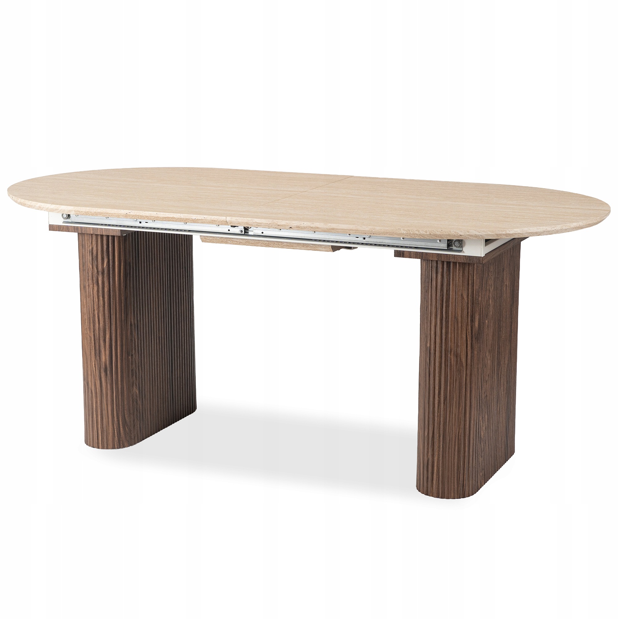 Stół Kuchenny Owalny Do Jadalni Salonu Orzech Trawertyn Oval 180-220 cm