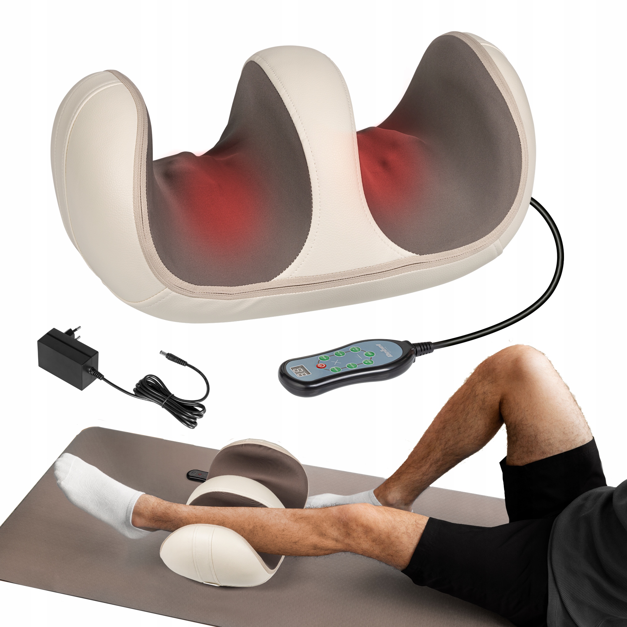 Masażer do stóp i nóg grzanie 42°C Shiatsu Rebel 20 głowic pilot