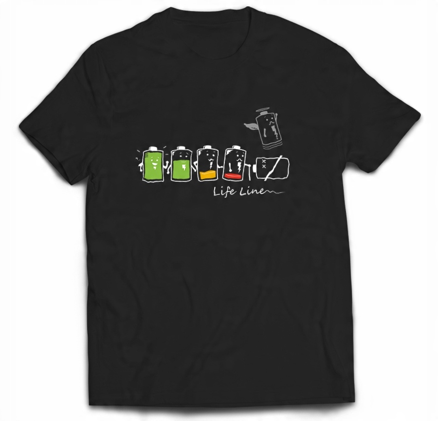 

Tshirt śmieszne bateria telefon ładowanie 3XL