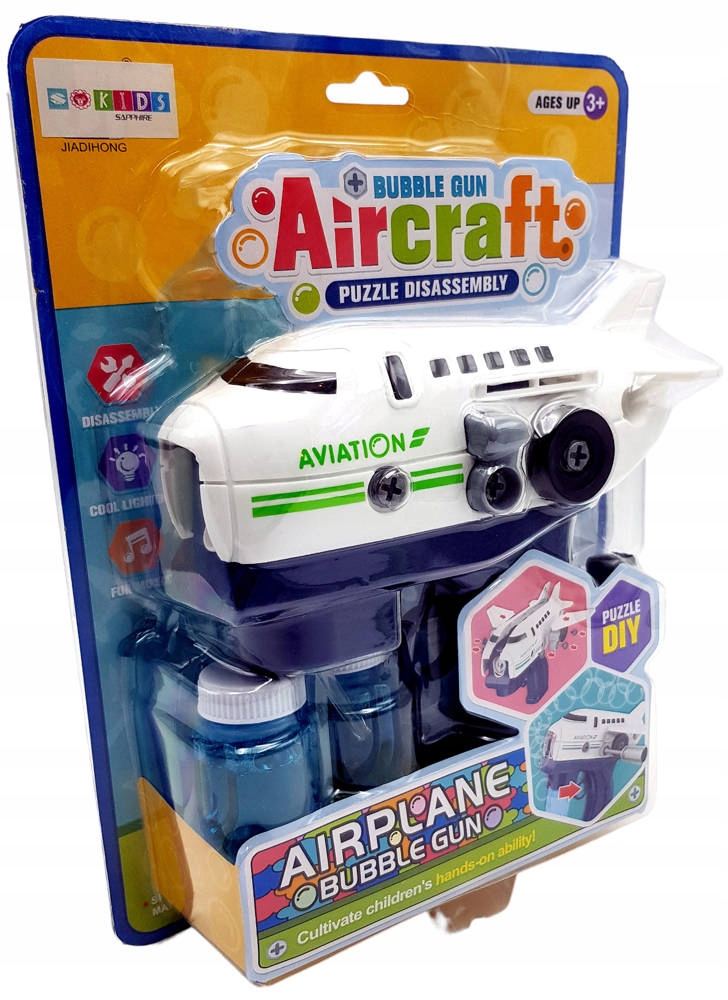 PISTOLET NA BAŃKI MASZYNA SAMOLOT DO BANIEK + PŁYN Głębokość produktu 7 cm