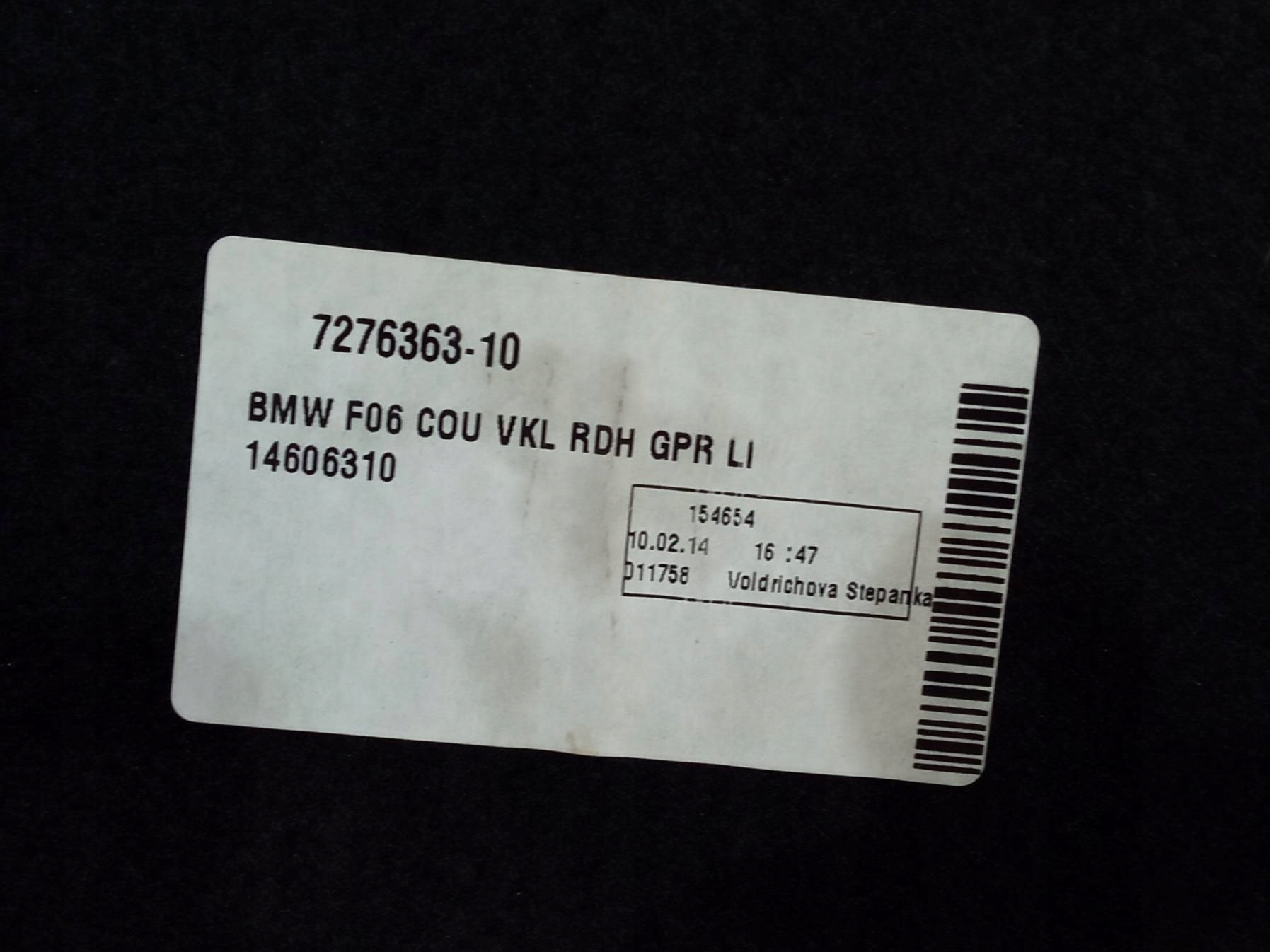 boot upholstery left right KPL Bmw Seria 6 III F06 Gran Coupe