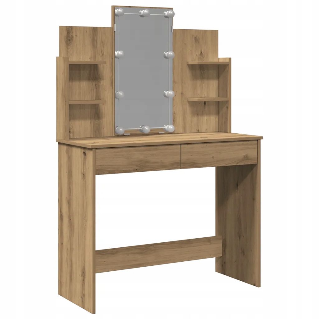 Toaletka z lustrem LED 96x40x142 cm dąb artisan