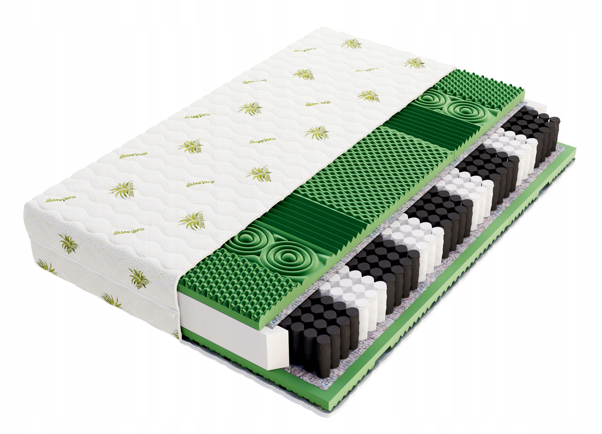 Matrace 80x200 pružinová taštičková Queemi oboustranná aloevera pěna