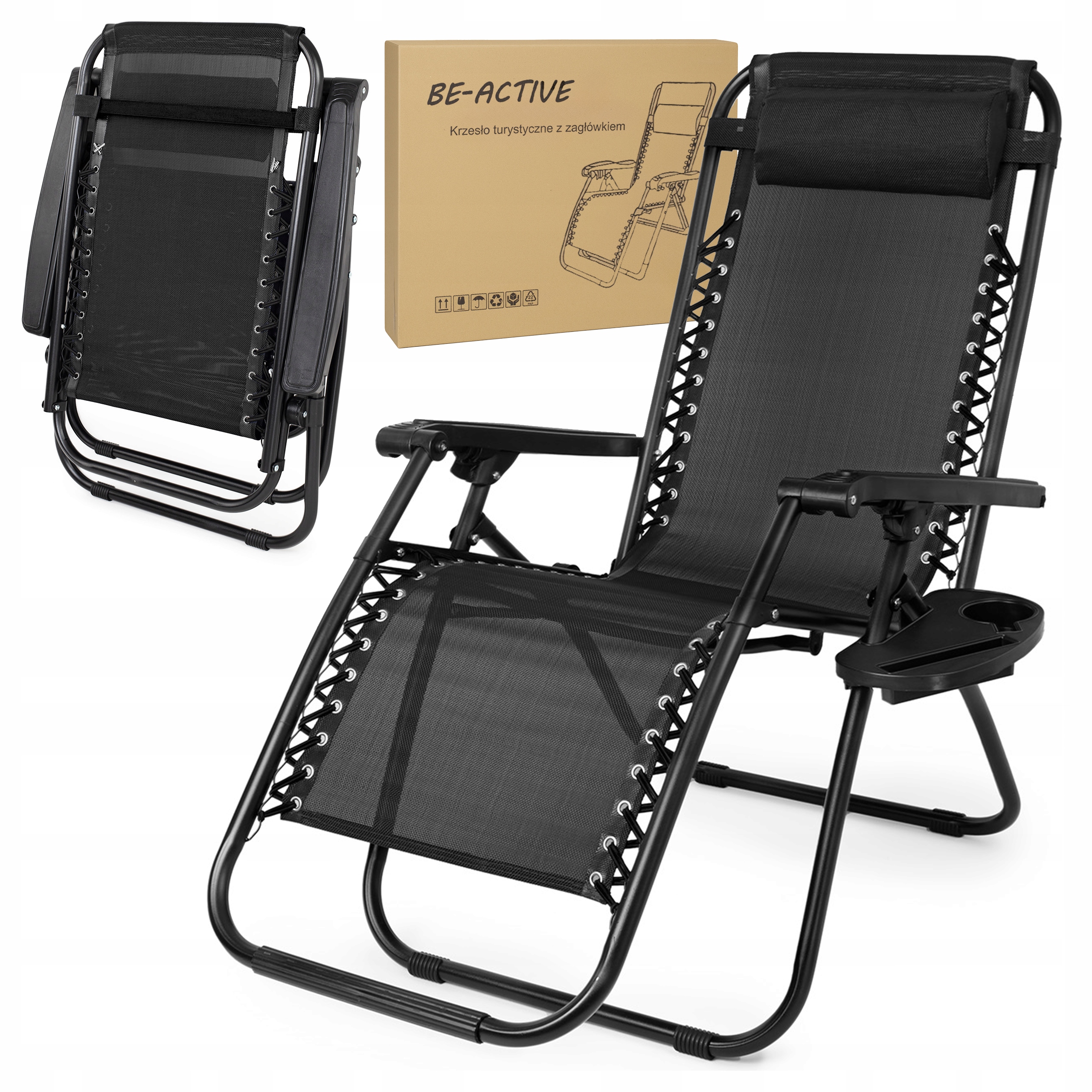 Leżak Ogrodowy Plażowy Składany Fotel Turystyczny Krzesło Zero Gravity