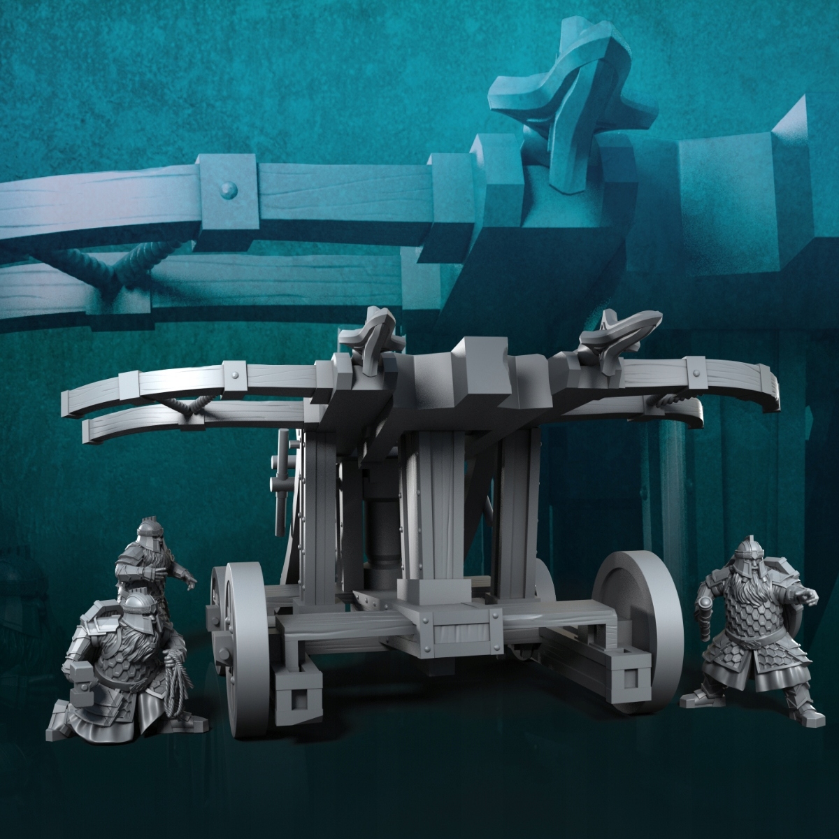 Silver Goat Dwarves Balista with Dotation - 3dmonkeypl