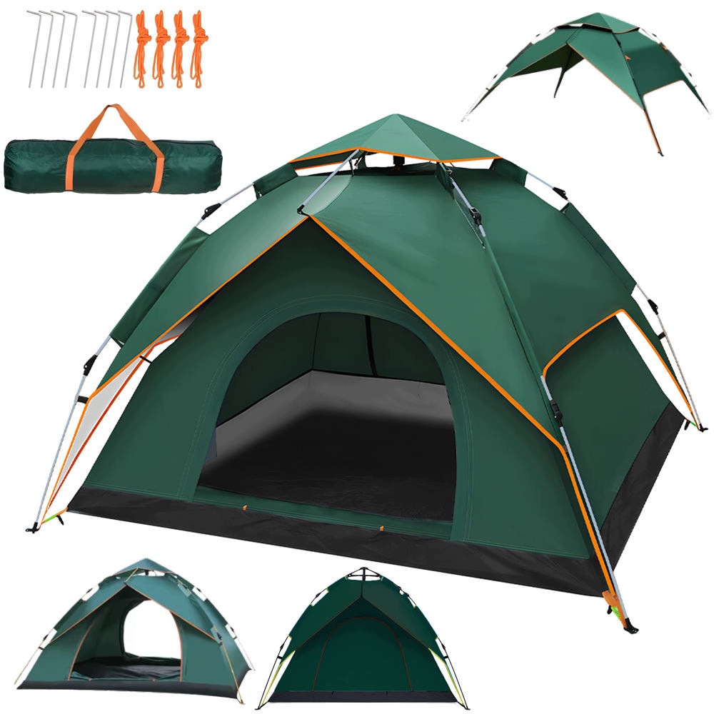 Lehký Kempingový Stan 4 Osobní Turistický Voděodolný 235x185x135 cm