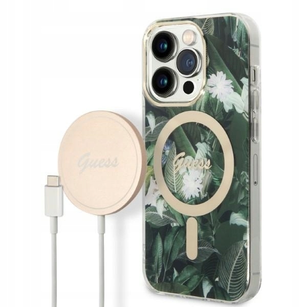 Pouzdro pro sadu Guess GUBPP14XHJEACSA Case+ Charger pro iPhone 14 Pro Max 6,7"