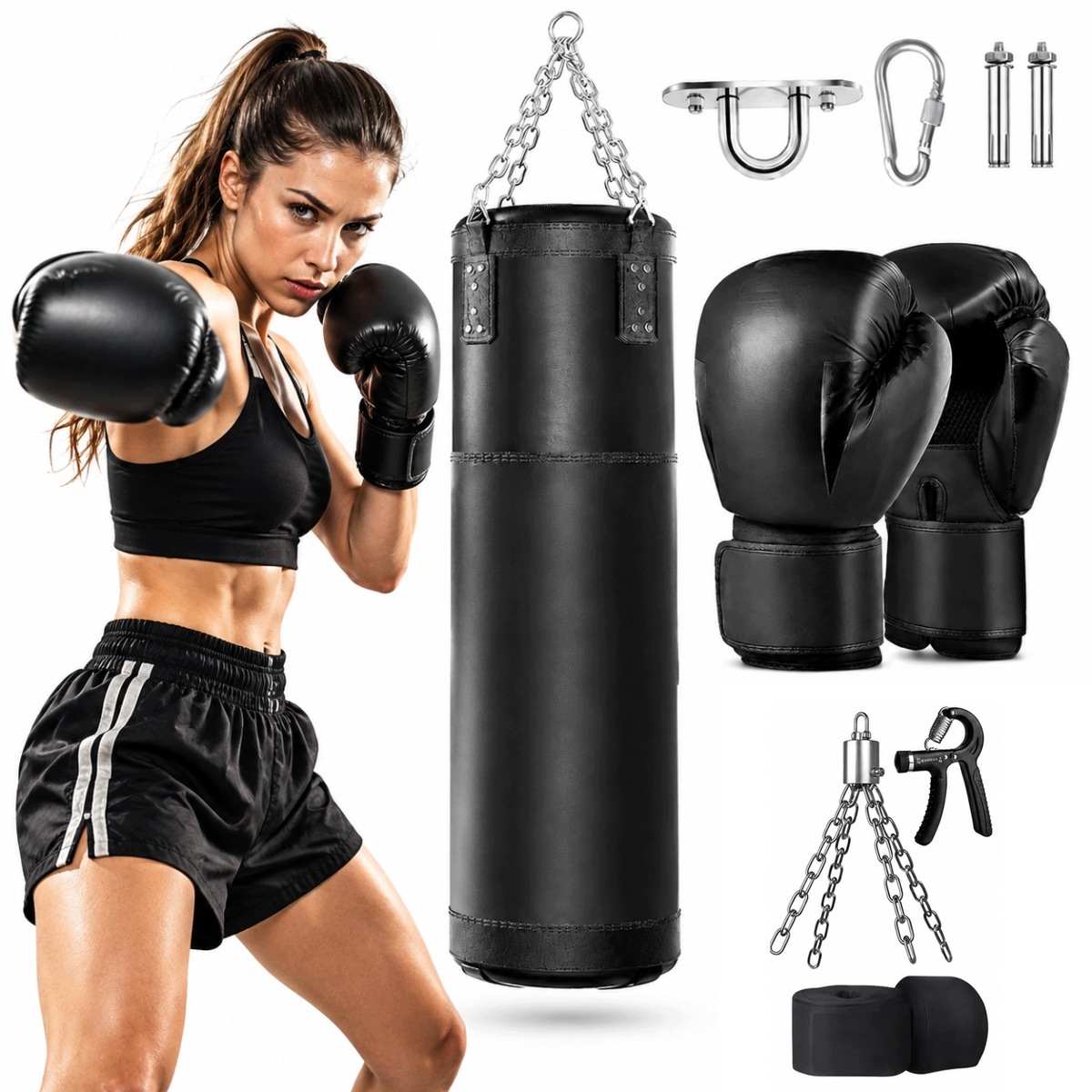 Worek Bokserski 32X122CM Rękawice 12OZ Kickboxingu