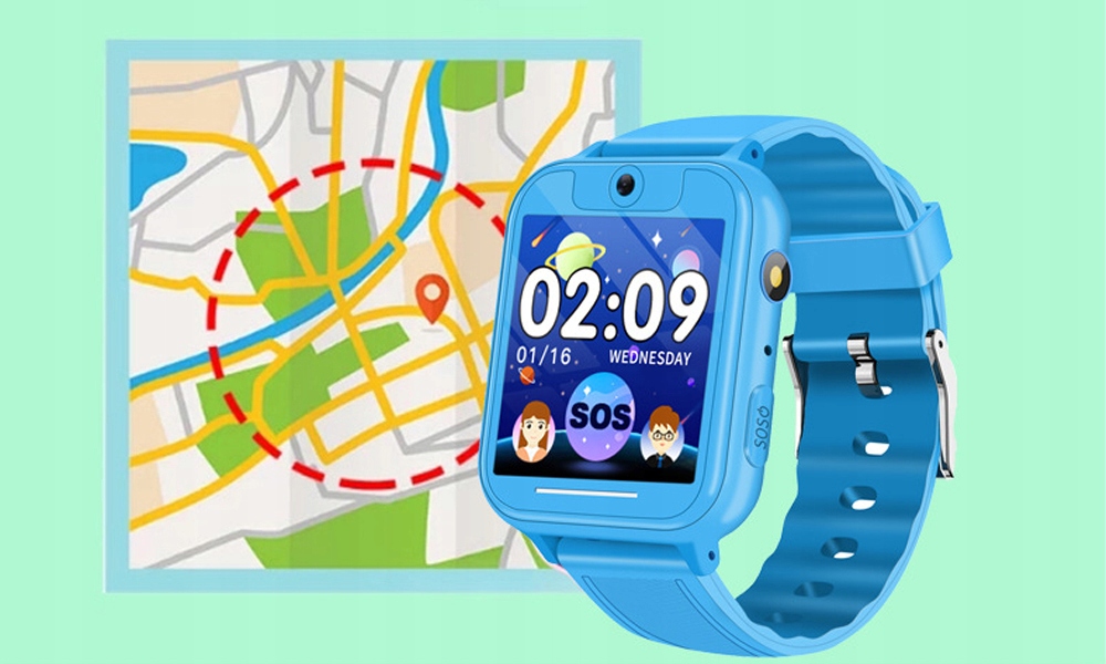 SMARTWATCH ZEGAREK SMARTBAND DLA DZIECI LOKALIZATOR SIM NIEBIESKI Model Smart Watch