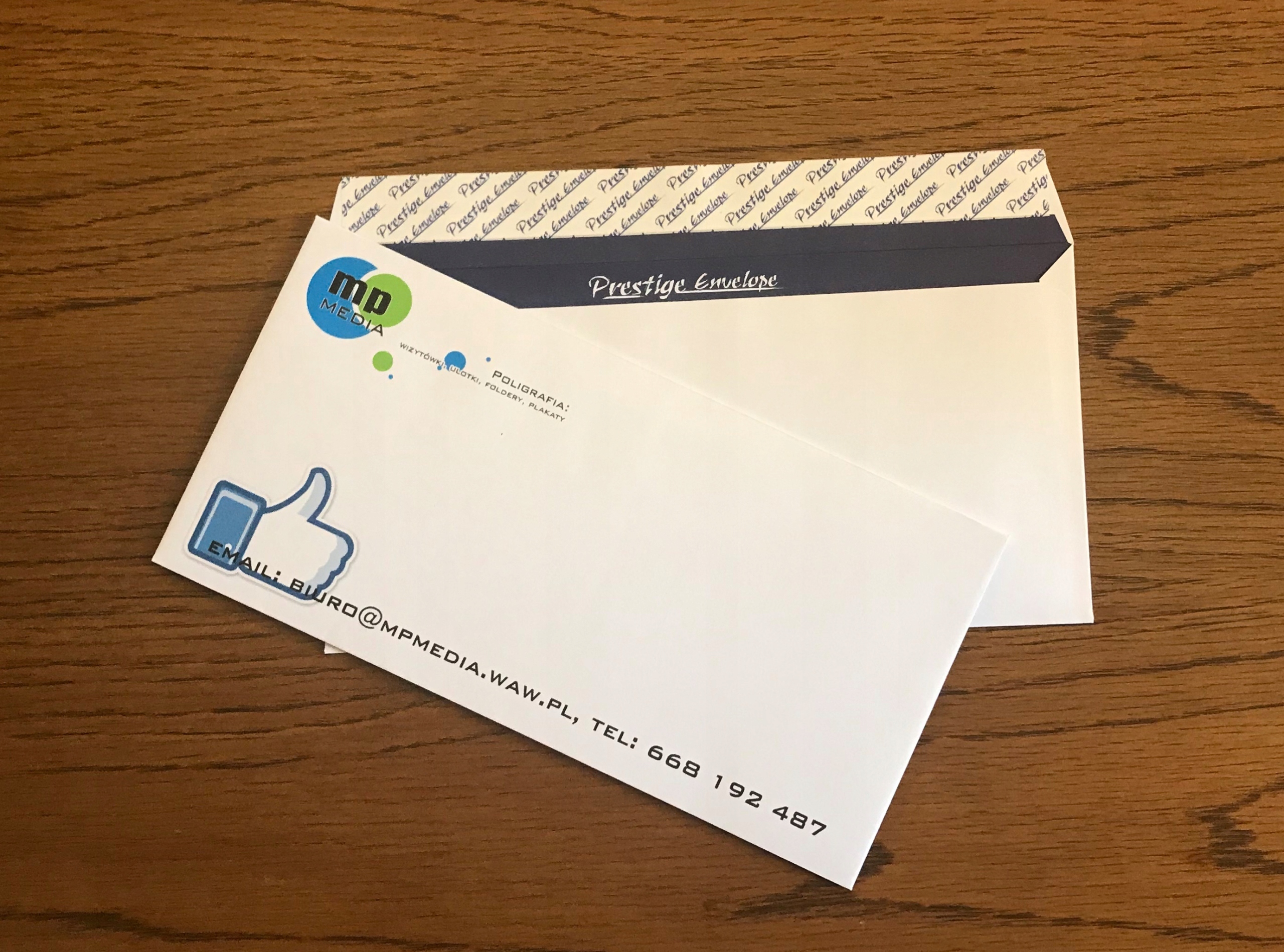 KOPERTY FIRMOWE DL 500szt100g prestige z nadrukiem Marka inny