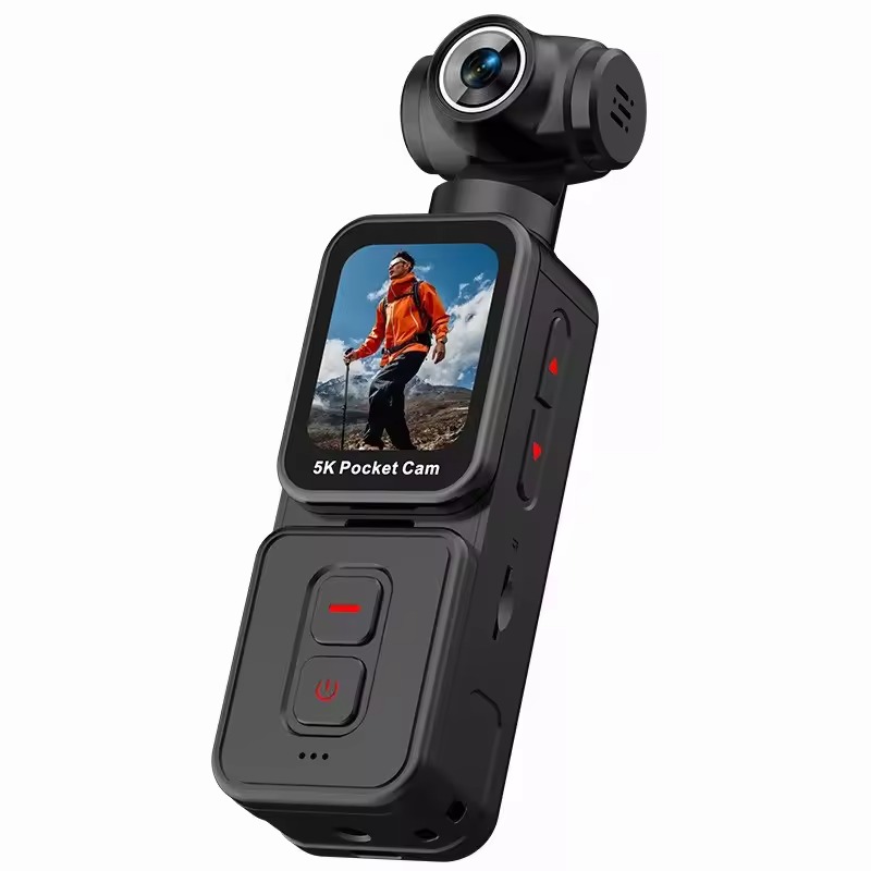 Kamera sportowa kieszonkowa 5K Pocket Cam Obrotowa Duży Zestaw Akcesoriów