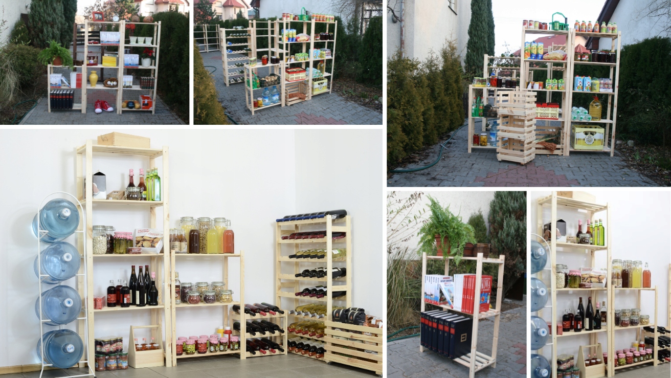 Regał drewniany RA-2-65 regały 2 półki na książki Wysokość mebla 50 cm