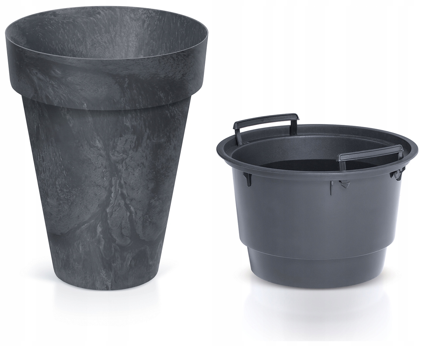 

Doniczka z wkładem Cube Slim Beton Effect 12L