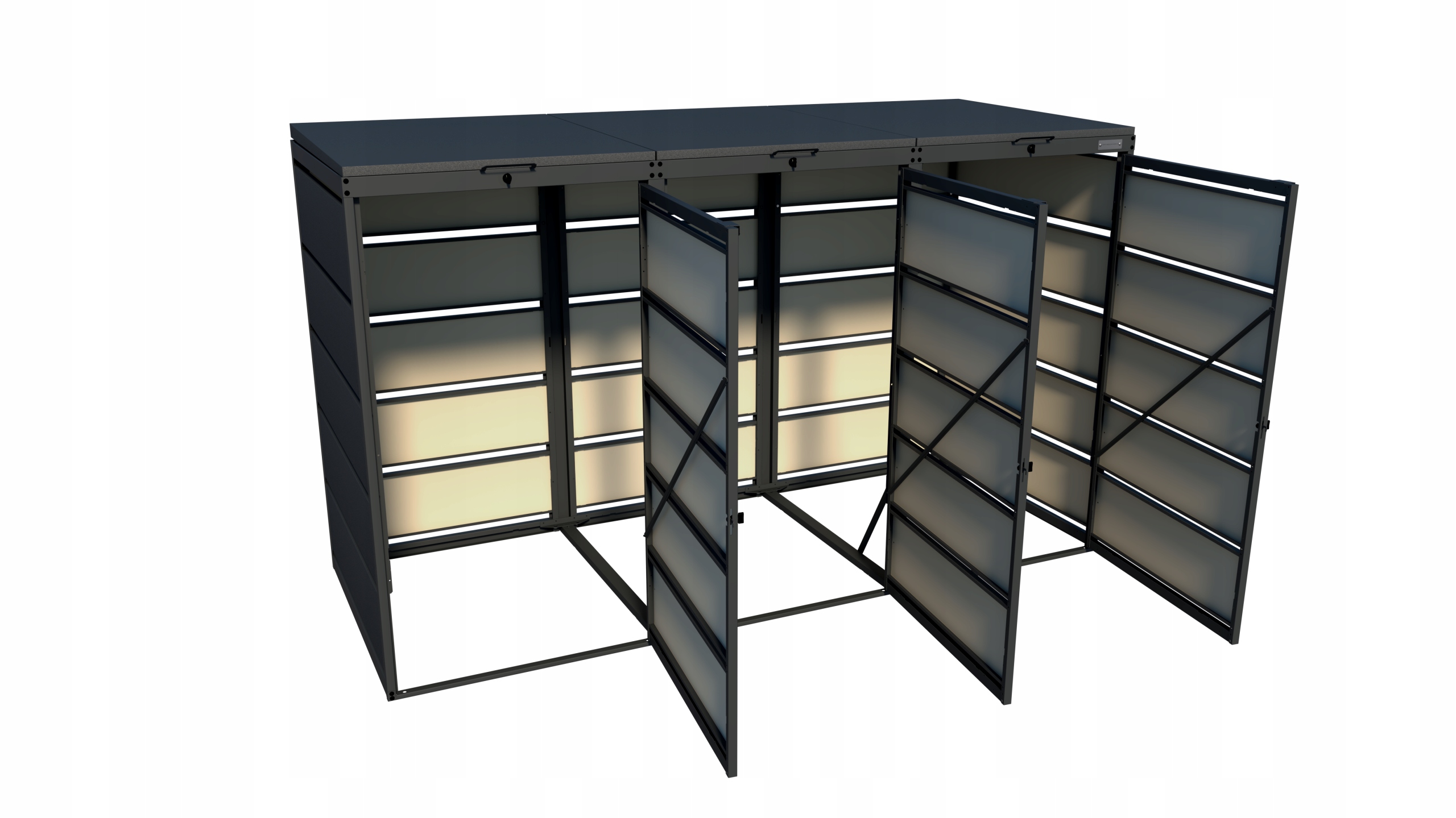 OBUDOWA, ZABUDOWA KOSZA NA ŚMIECI 240L x 3 Marka KUBA