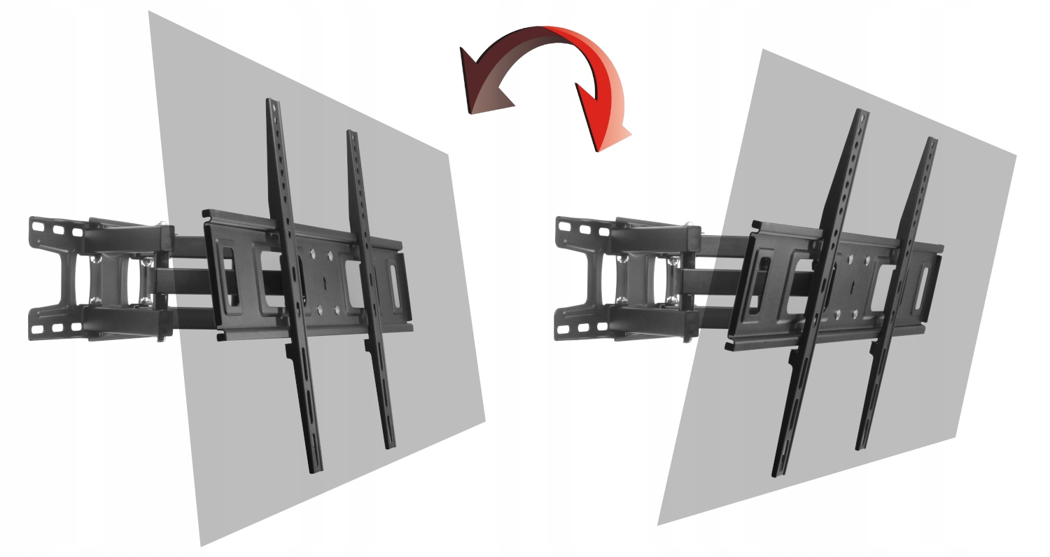 UCHWYT ŚCIENNY REGULOWANY DO TELEWIZORA NAROŻNY Model Solid Black
