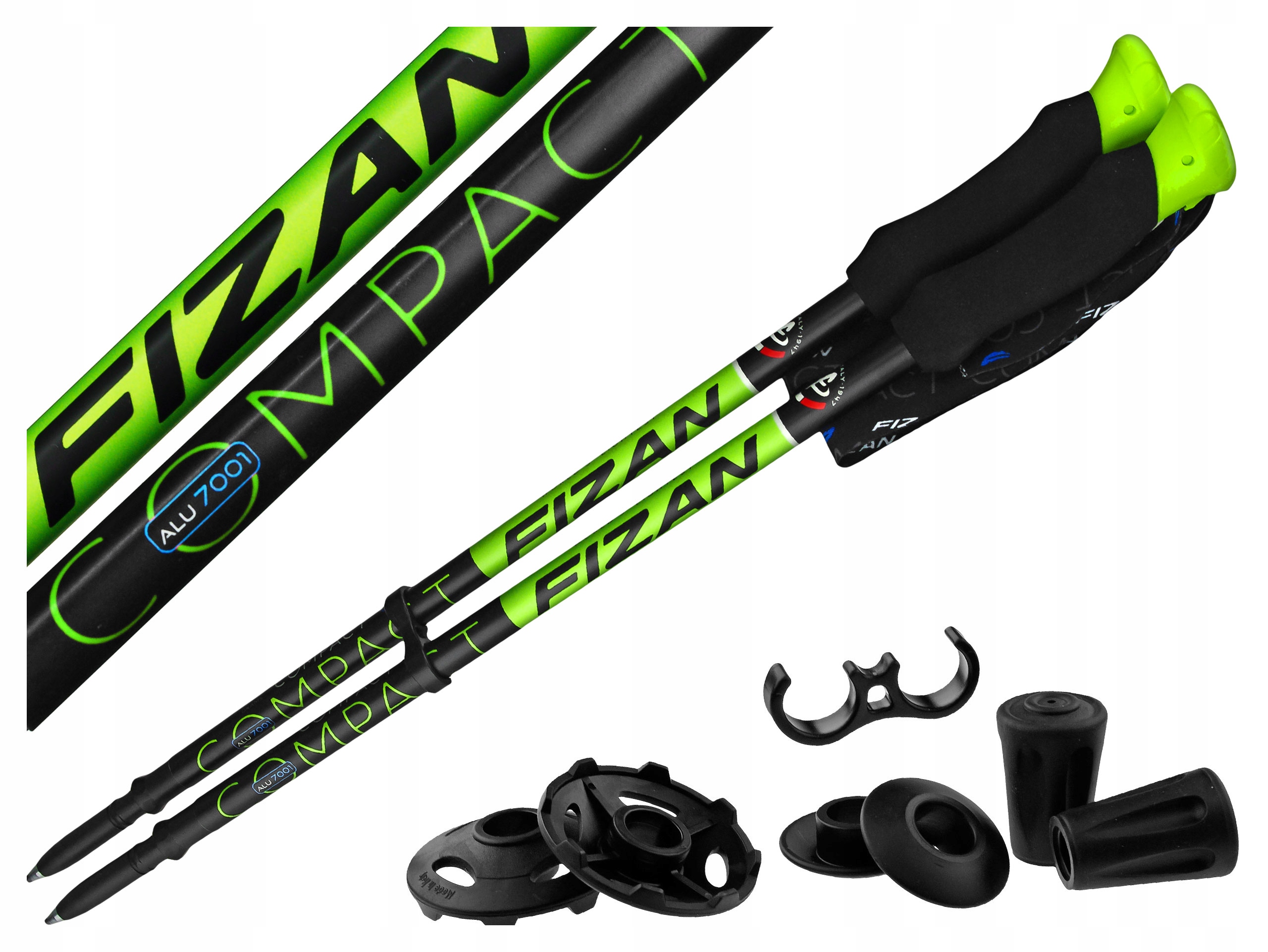 Kije Trekkingowe Fizan Compact Green Zielone 58-132 cm Najlżejsze W Góry