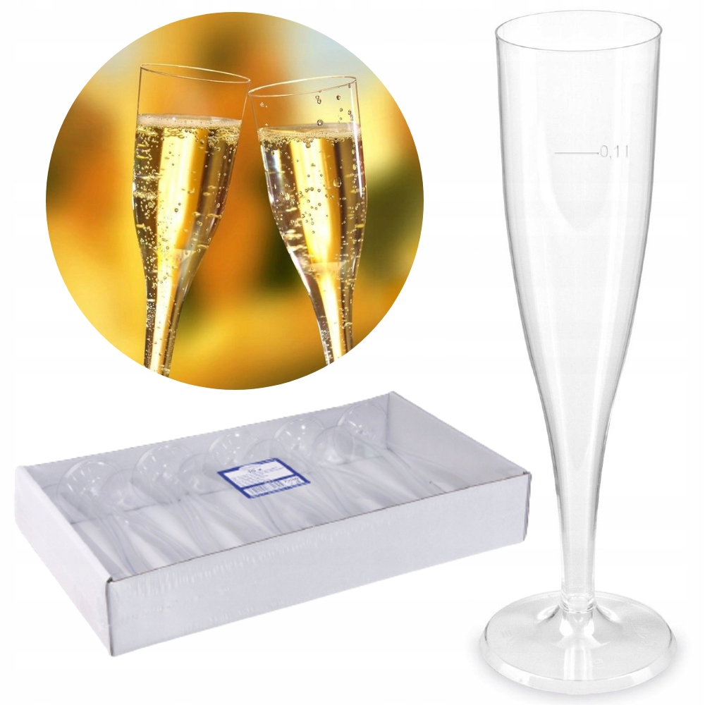 

Jednorazowe kieliszki do szampana plastikowe 10szt