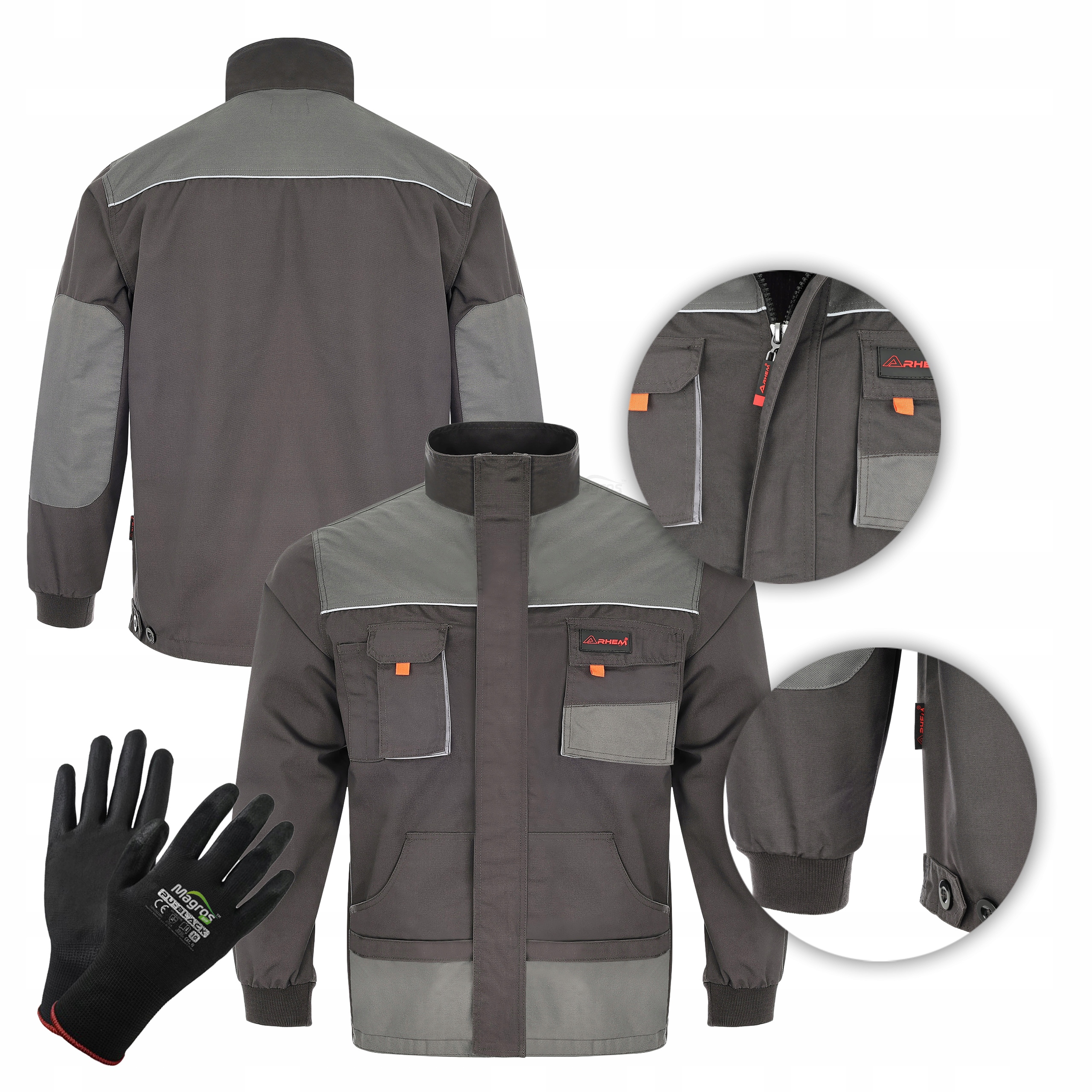 Bluza Robocza Męska Monterska Wielofunkcyjne Kieszenie Mocne Szwy 270g r.52