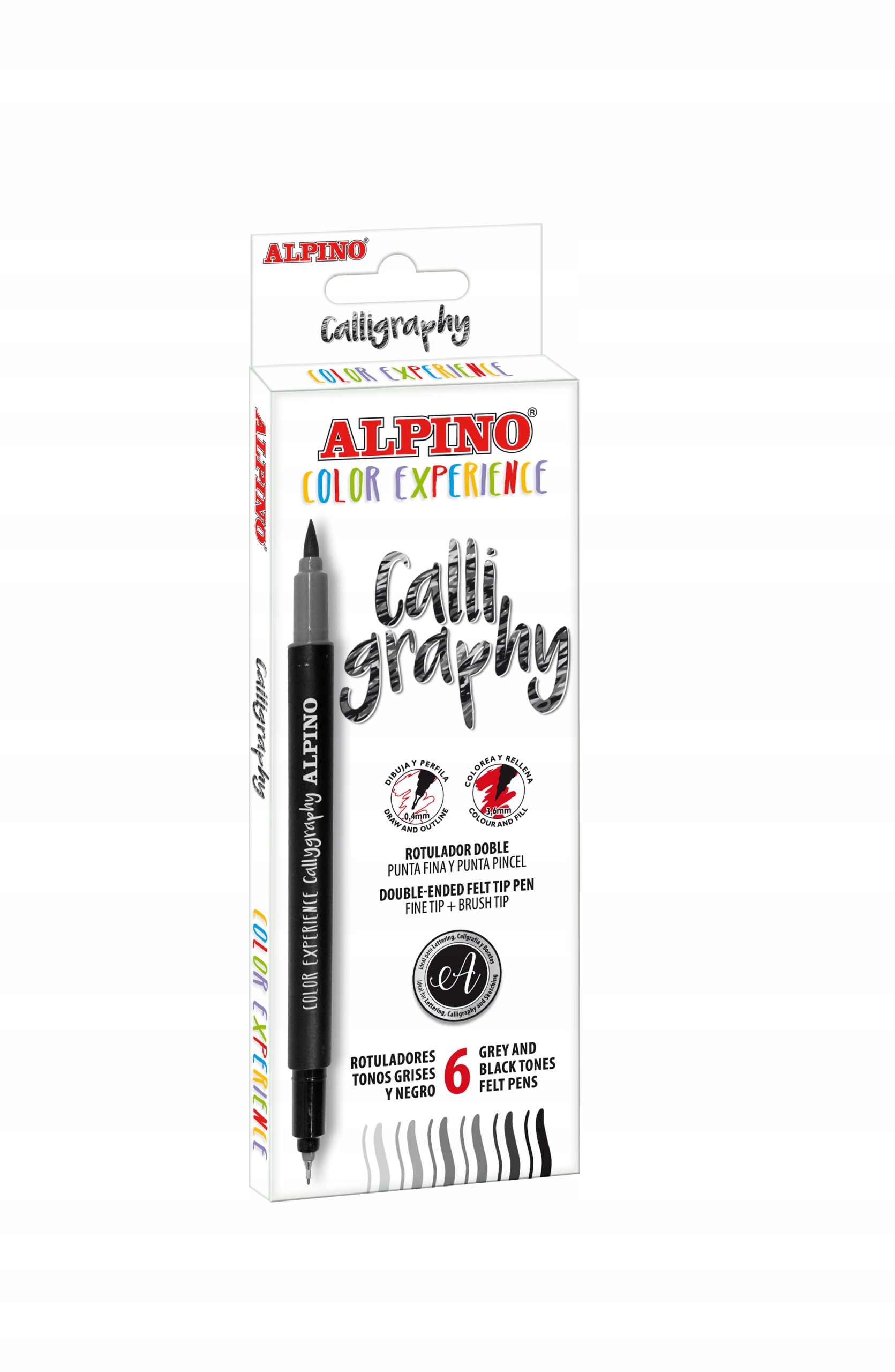 

Markery dwustronne do kaligrafii Alpino 6 szt.