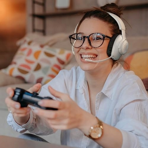 JBL Quantum 360P Słuchawki Gamingowe Nauszne Do PS PC Mac Switch Białe — miniatura 5