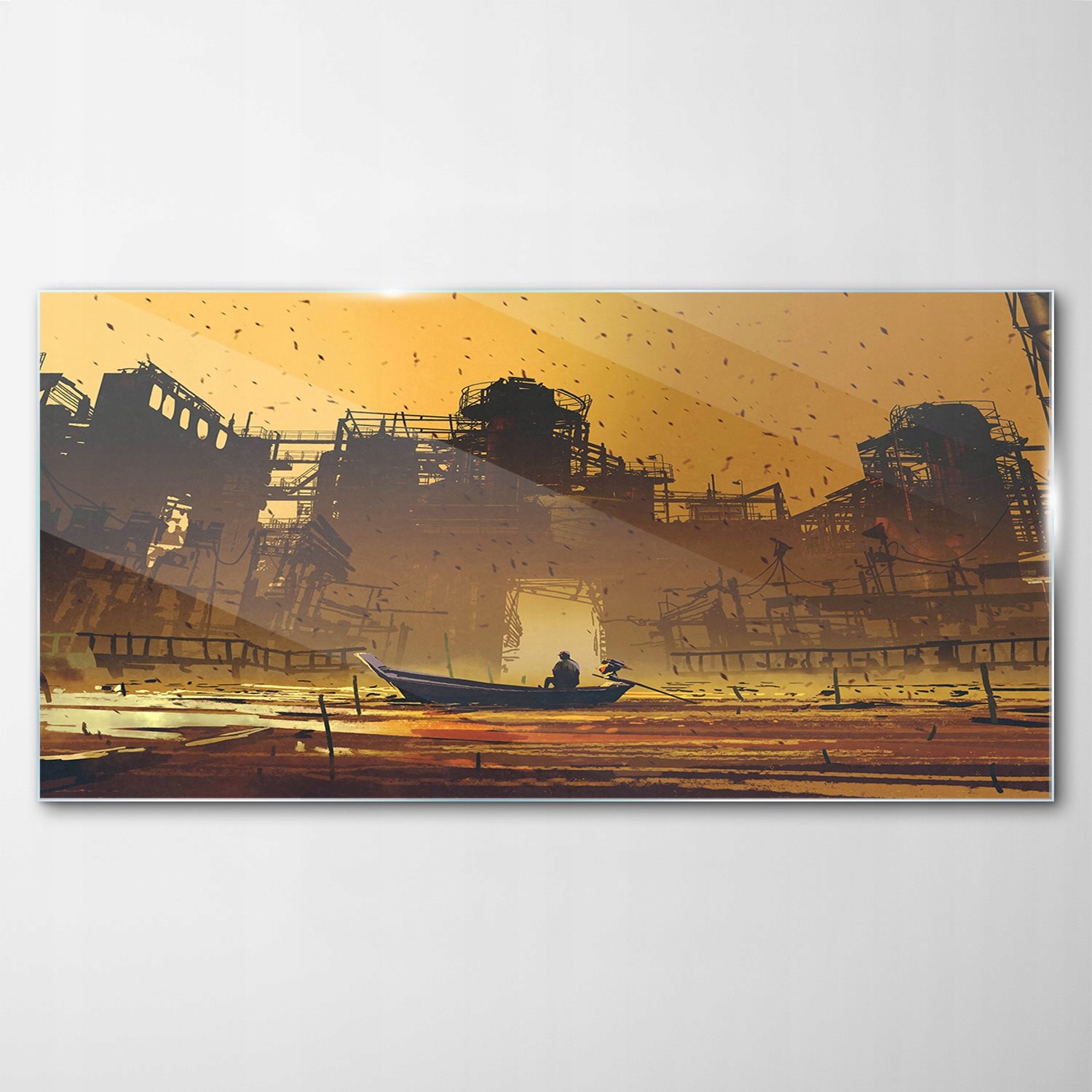 Tvrdený sklenený obraz More Loďka More 120x60