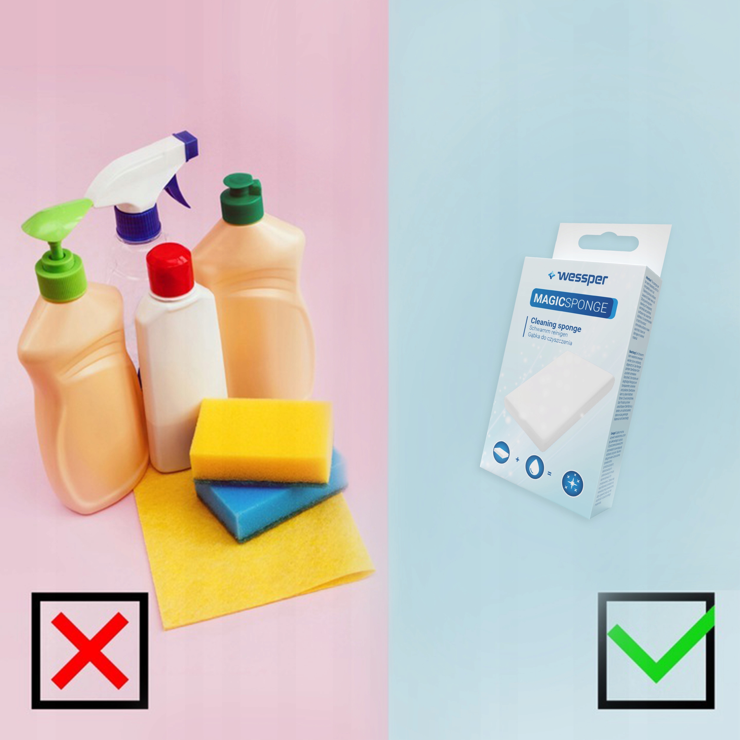 Magiczna GĄBKA DO MYCIA ŚCIAN BUTÓW KANAPY SKÓRY Marka Wessper