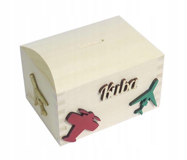 Skarbonka kufer dla dziecka AF6 imię samoloty