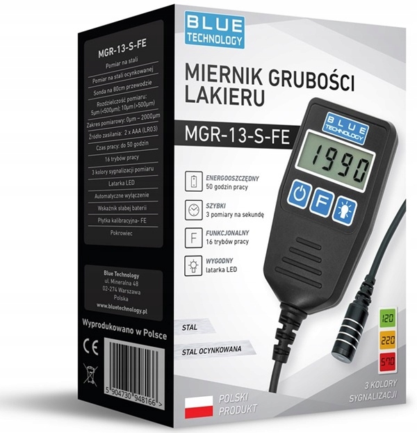 Miernik grubości lakieru Blue Technology MGR-13-S-FE