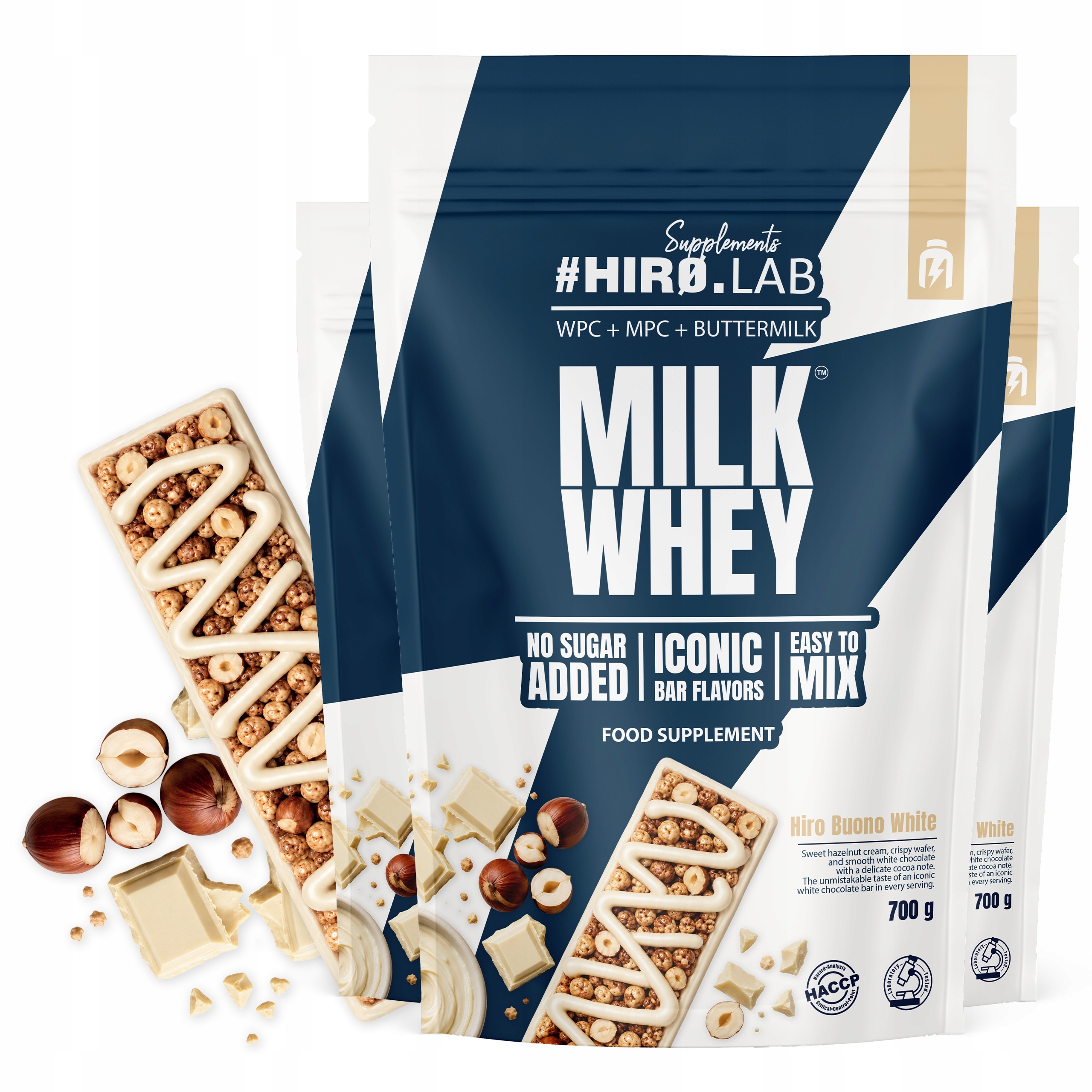 3x Milk Whey protein 700 g Protein Wpc 80 Mpc Protein Buono HiroLab