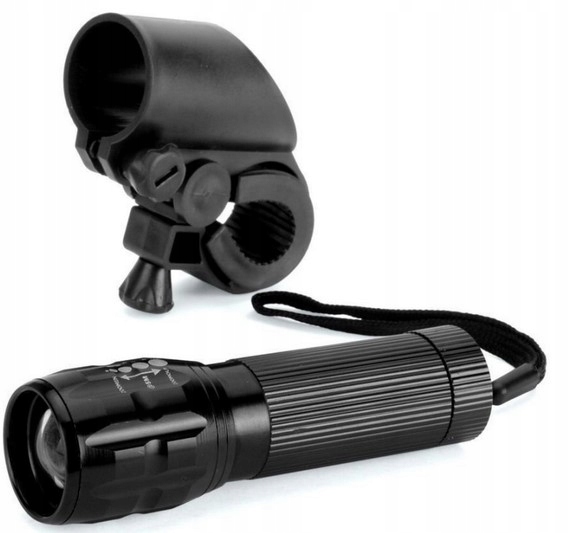 

Latarka Lampka Rowerowa Przednia 2w1 Zoom Uchwyt