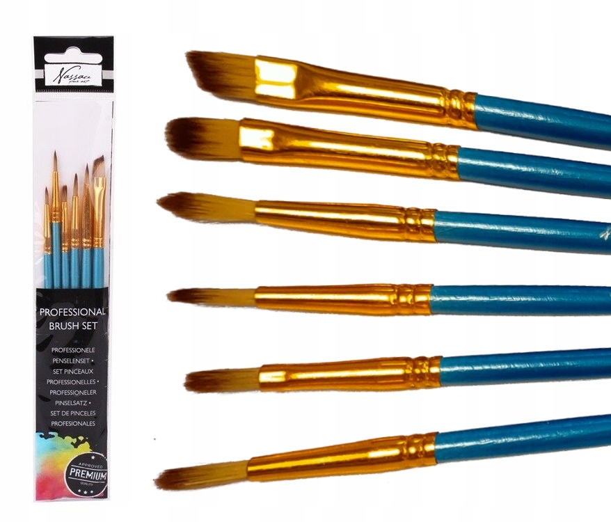 ZESTAW PROFESJONALNYCH PĘDZELKÓW NASSSAU 6 SZT.