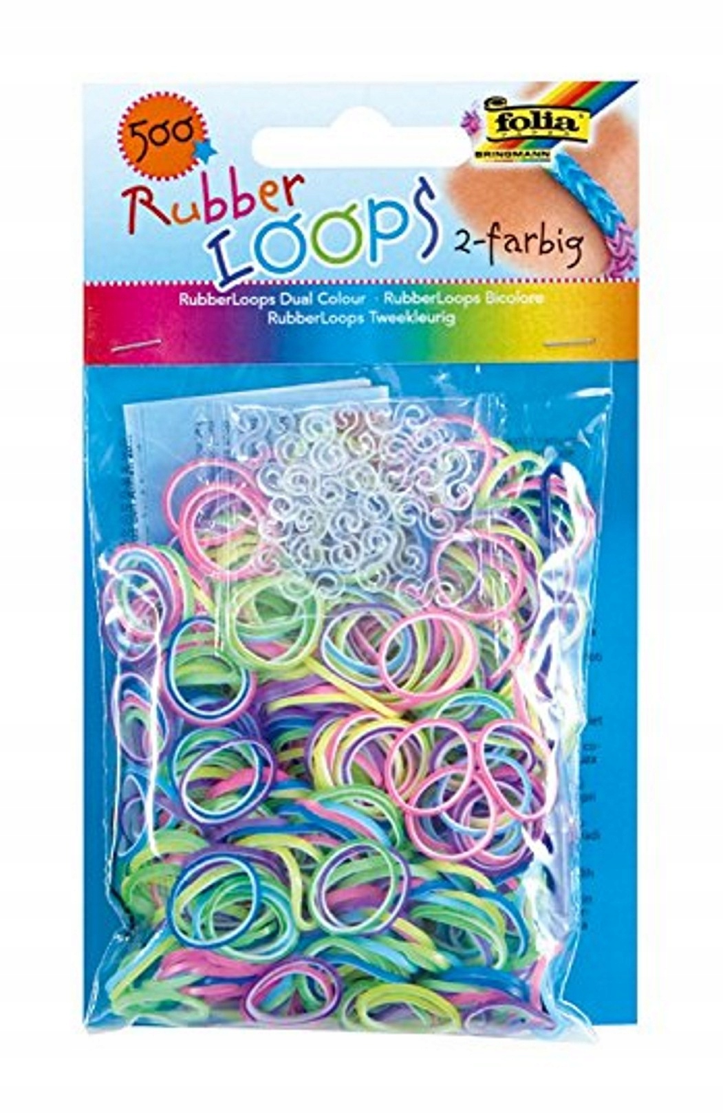 

Gumki do zaplatania Dwukolorowe 500 szt +szydełko