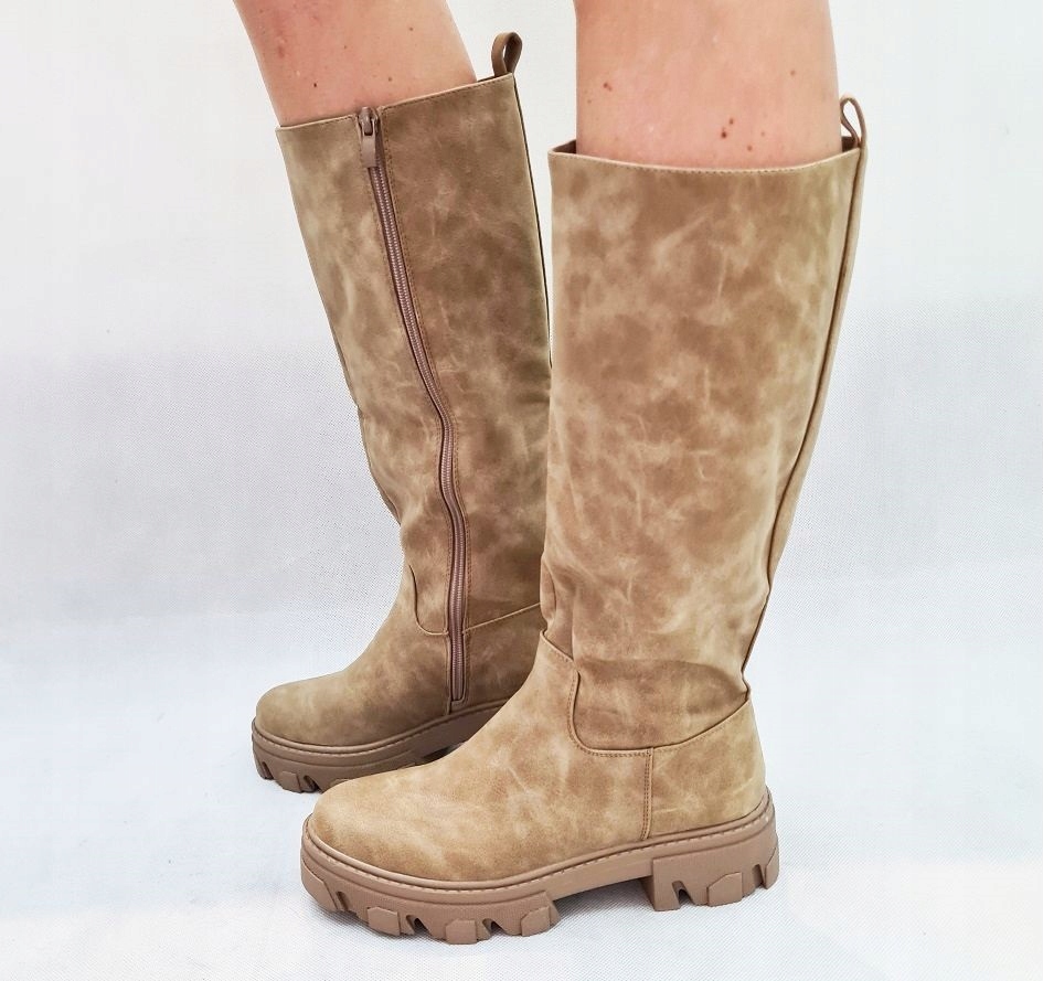 NOWE PŁASKIE KOZAKI BUTY BOTKI TRAPERY 38