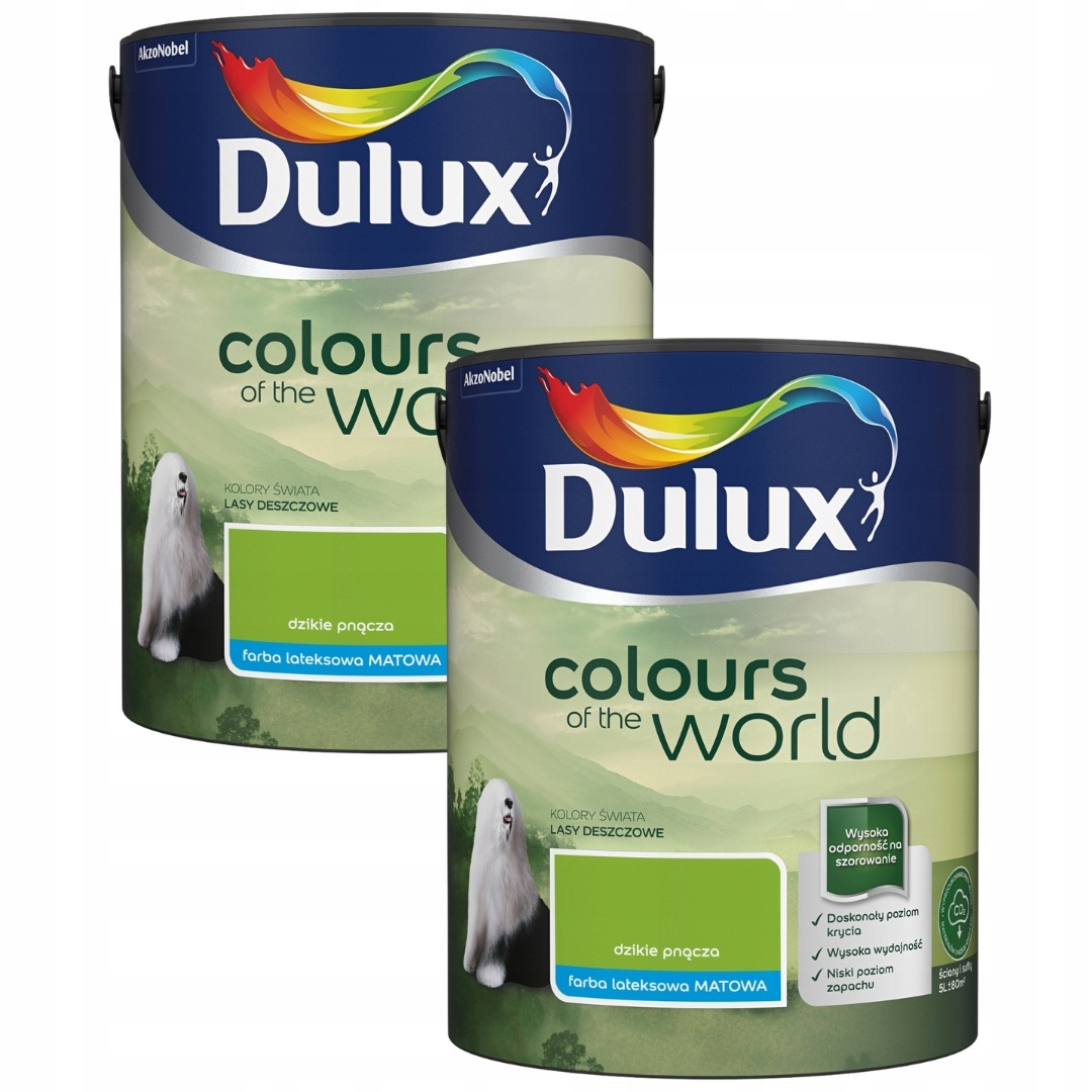 Set Dulux Barvy Světa 2x5L Barva Latexová Emulze Divoké Popínavé Rostliny 10L