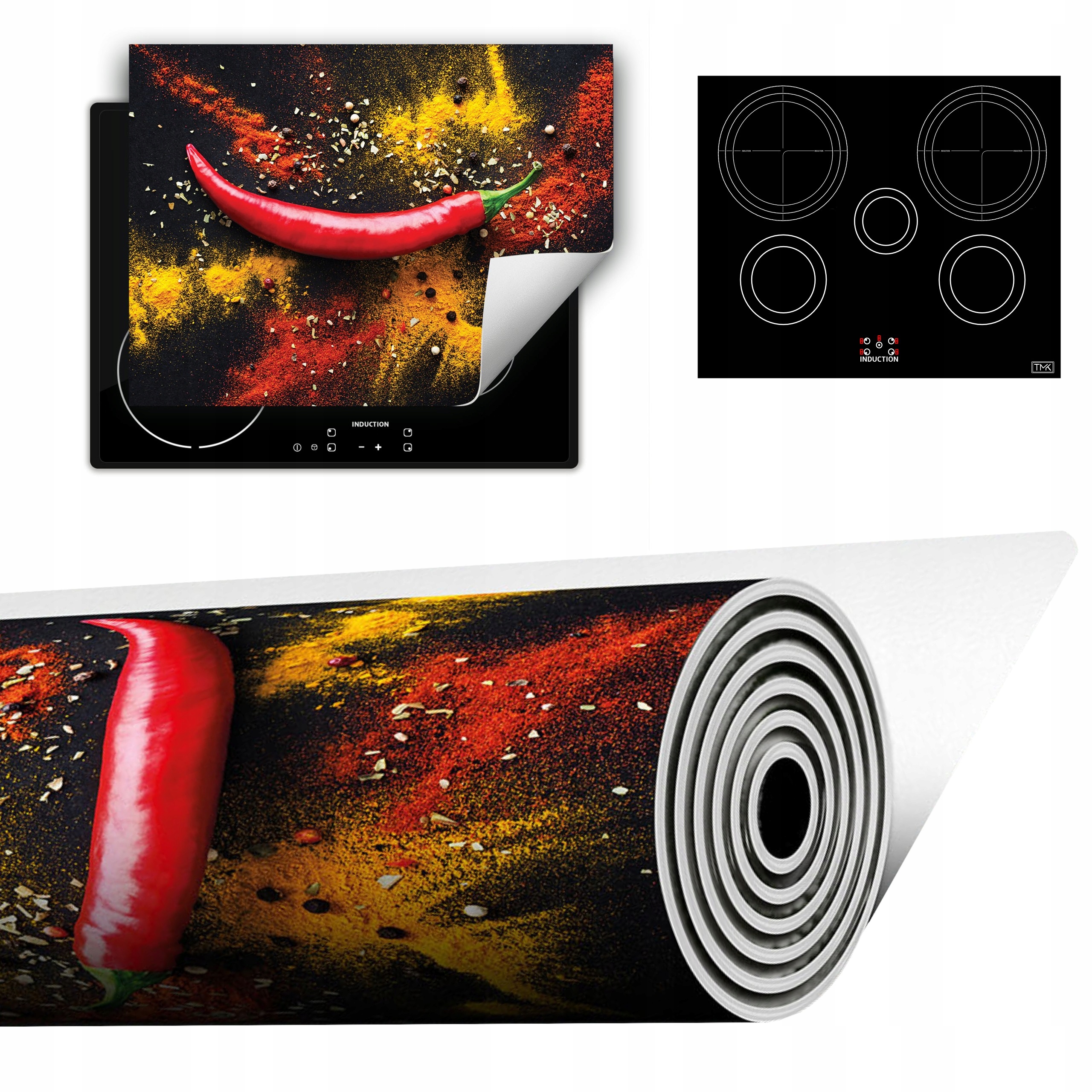 Vinylová Podložka Do Kuchyně Více Místa 70x52 Barevná chilli