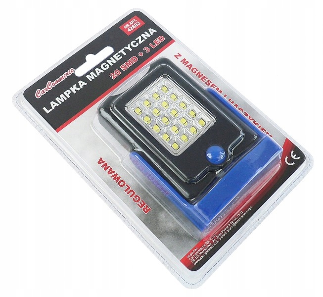Lampka latarka na magnes diody LED z haczykiem 20 SMD + 3 LED EAN (GTIN) 5901225426932