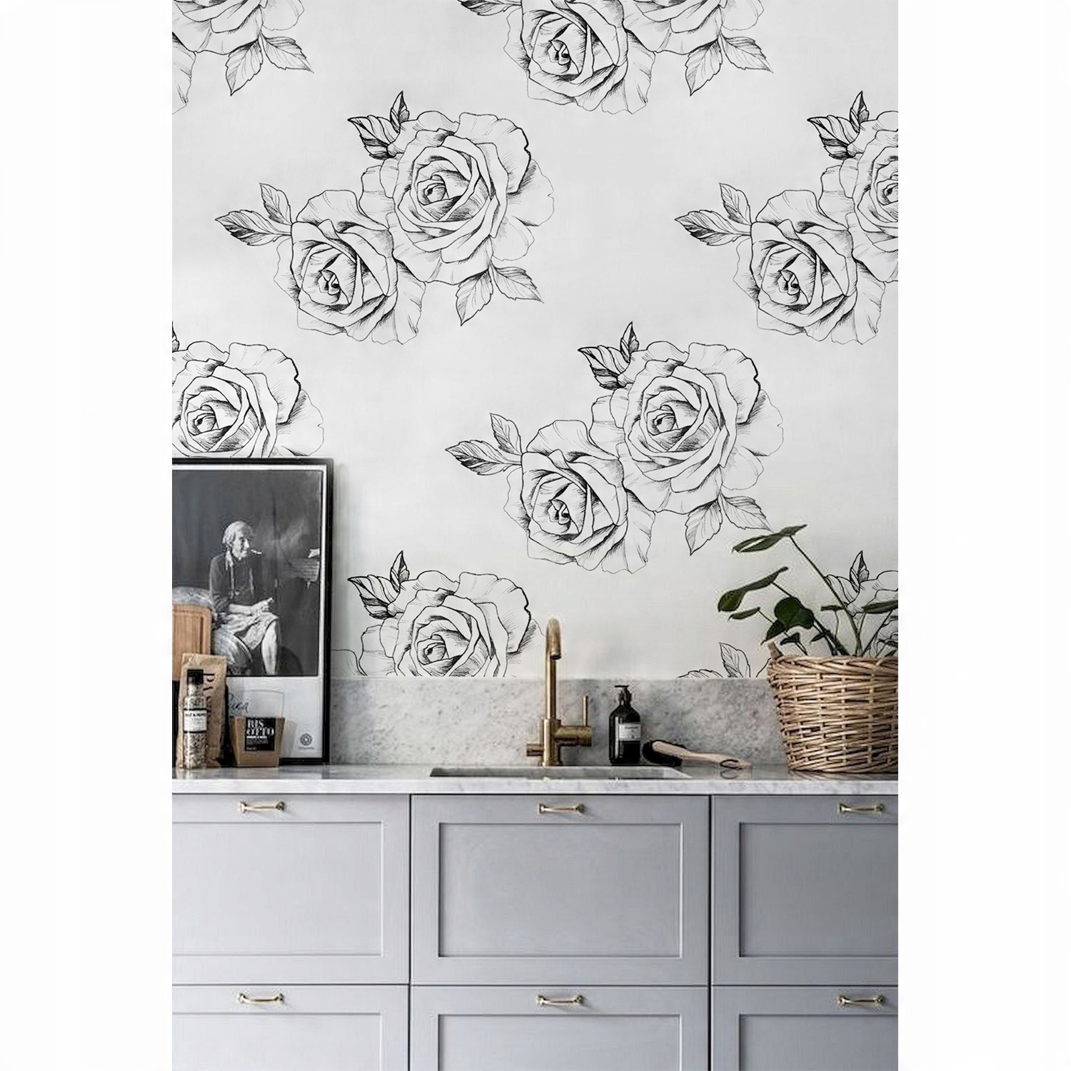 

Flizelinowa tapeta Szkicowane róże 208x146 + klej