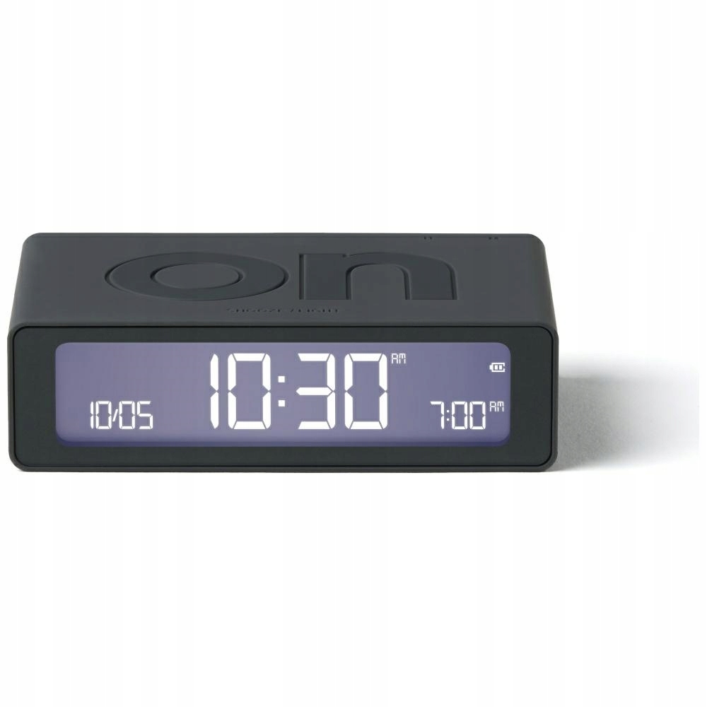 Oboustranný budík Lexon Flip Mini s Usb-c akumulátorem, malý, tmavě šedý