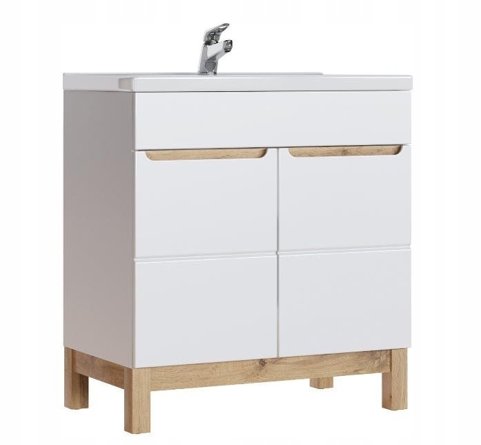 Skříňka s umyvadlem Bali 80 cm Bílý lesk